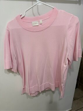 Cyrus Light Pink Short Sleeve Knit Top